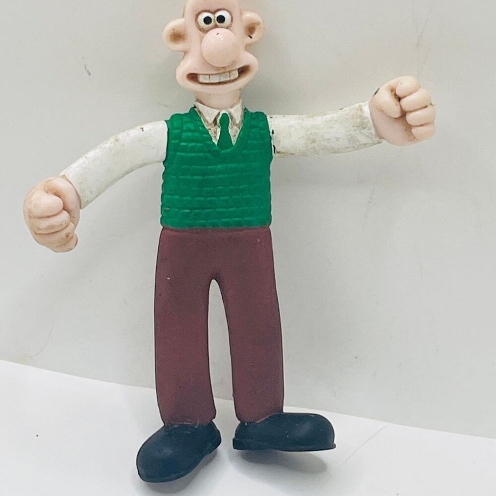 1989 Wallace & Gromit Wallace Bendable 4" Applause China Vintage Figure